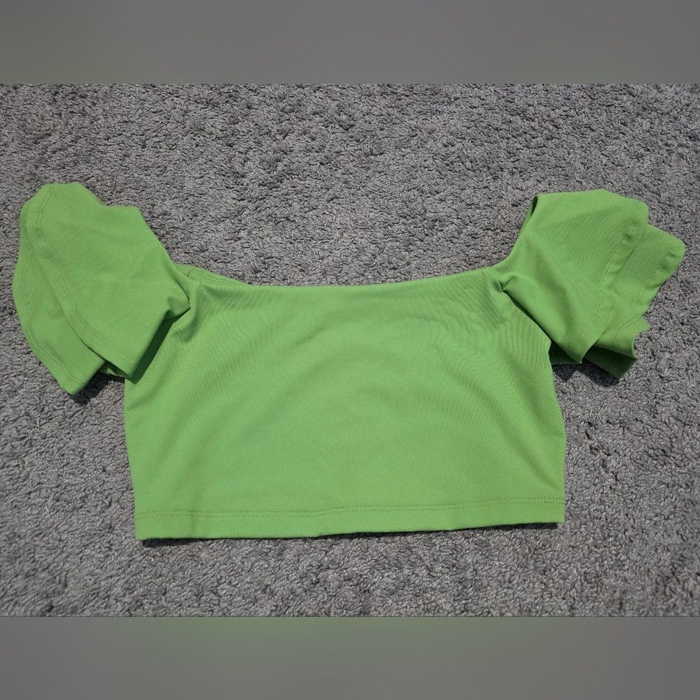 Susana Monaco Green Off-Shoulder Top